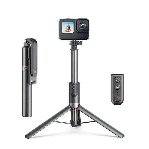 Telesin Selfie-kepin jalusta - 245-1300 mm kaukosäätimellä GoPro Hero12/11/Mini/10/9/8 Black/MAX & Mobile -kameroille