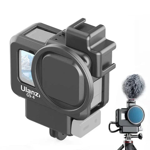 Ulanzi G9-4 suojakehys Vlogille lisävarustepidikkeellä ja kylmäkenkällä GoPro Hero12/11/10/9 mustalle