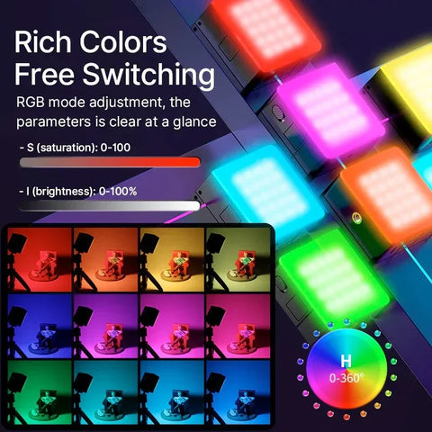 Ulanzi VL49 RGB Pro -valaistus-LED-valo valokuvaukseen/videoon - 2500mAh sisäinen akku