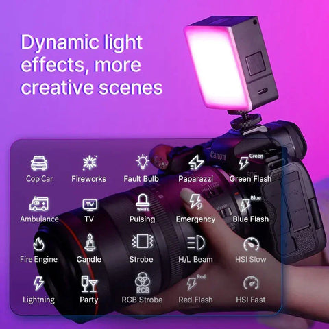 Ulanzi VL49 RGB Pro -valaistus-LED-valo valokuvaukseen/videoon - 2500mAh sisäinen akku