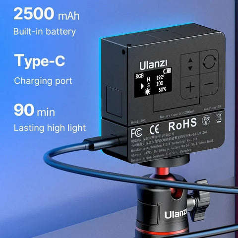 Ulanzi VL49 RGB Pro -valaistus-LED-valo valokuvaukseen/videoon - 2500mAh sisäinen akku