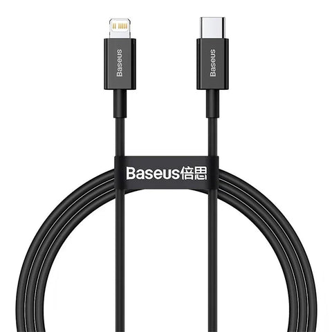 Baseus Superior Series USB-C - Lightning-kaapeli, PD, 20W, 1m - Musta