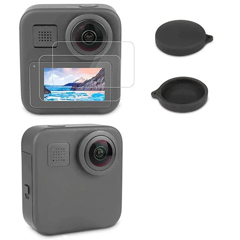 Linssinsuoja / Näytönsuoja GoPro MAX - Silikoni / Karkaistusta Lasista - 2 kpl pakkaus