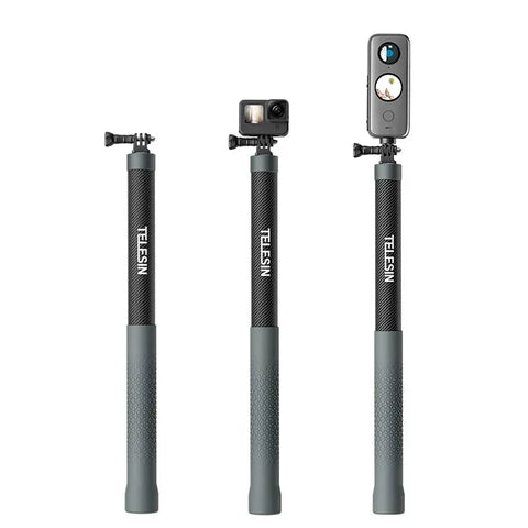 Telesin Handstativ - Selfiepinne Kolfiber 440-3000mm - V3 - Action King