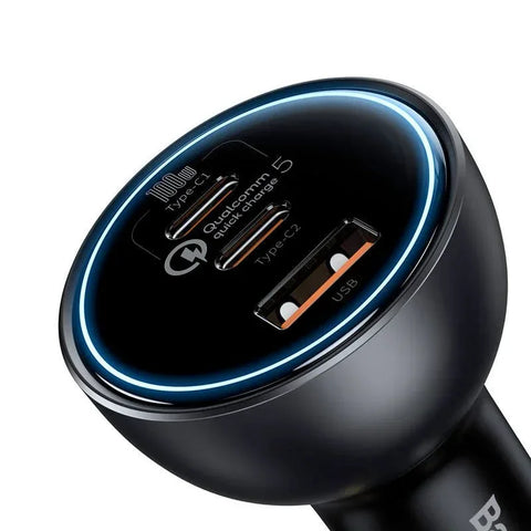 Baseus Qualcomm QC5 Car - Snabbladdare Bil QC5 / PPS 160W - 3xUSB Typ A/C - Svart