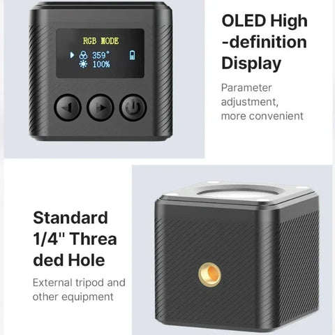 Ulanzi L2 RGB COB Magneettinen LED-valovalo valokuville/videoille - 800mAh Sisäinen akku - 1000 Lux - Pakkaus