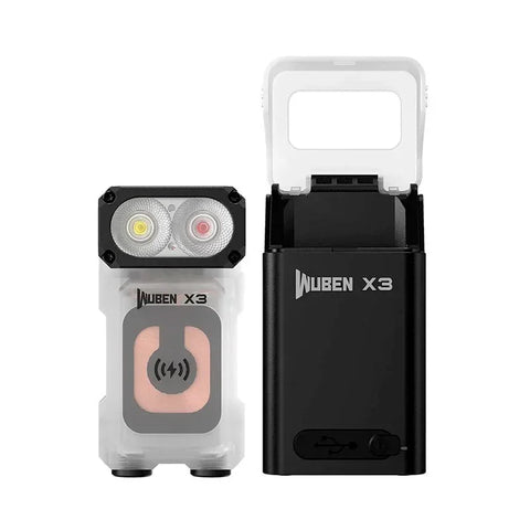 Wuben X3 Lightok Pöllö Taskulamppu EDC + LaddBox 3000mAh - Valkoinen - 700lm