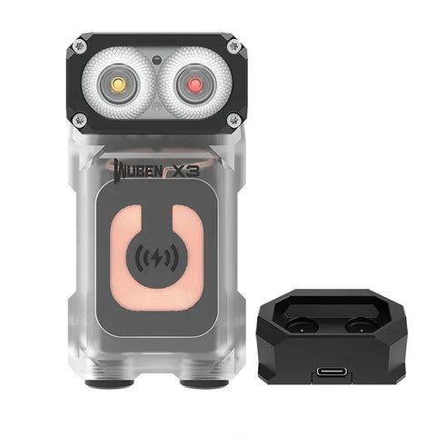 Wuben X3 Lightok Owl Taskulamppu EDC + Latausteline - Valkoinen GITD - 700lm
