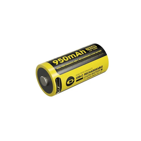 Nitecore NL169R Li-ion - RCR123 akku - 950mAh, 3.6V, USB-C-lataus