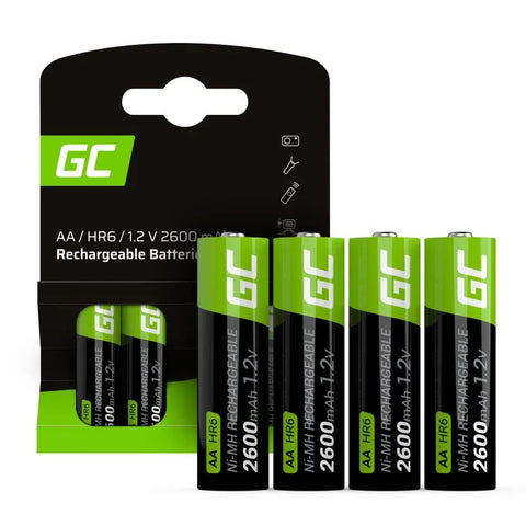 Green Cell Ladattava AA - R6 -paristo, 1,2 V, 2600 mAh, NiMh - 4 kpl