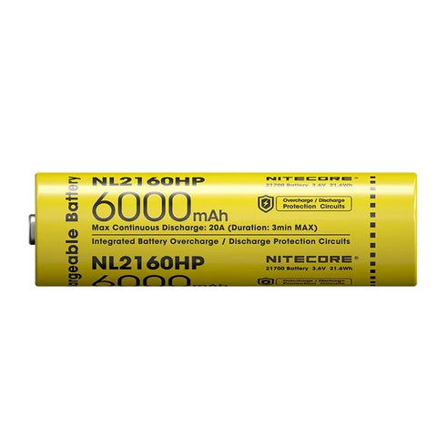 Nitecore NL2160HP Li-ion 21700 akku - 6000mAh, 3.6V, maks. 20A