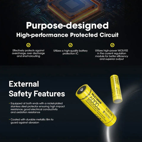 Nitecore NL2160HP Li-ion 21700 akku - 6000mAh, 3.6V, maks. 20A