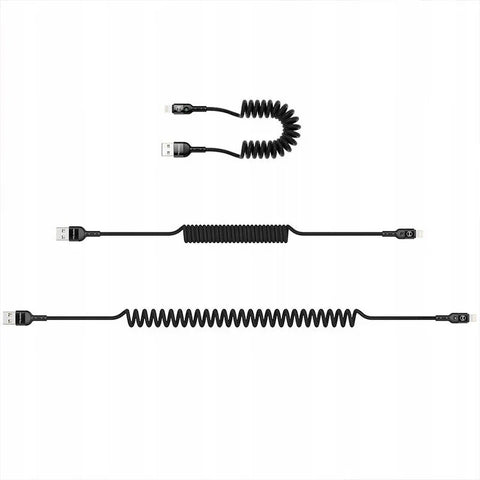 Mcdodo Spring Cable USB-A - Lightning CA-6410, USB-A - Lightning Kabel, Spiral, 2A, 1.8m - Svart