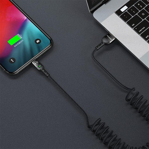 Mcdodo Spring Cable USB-A - Lightning CA-6410, USB-A - Lightning Kabel, Spiral, 2A, 1.8m - Svart