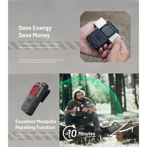 Nitecore EMR06 TAC kannettava hyttyskarkotin V2 - ladattava 1800mAh