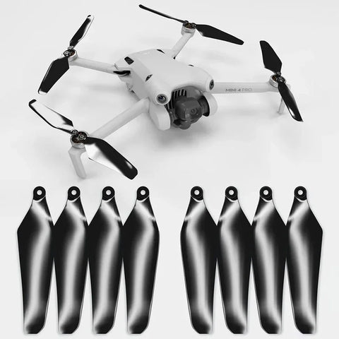 Master Airscrew - DJI Mini 4 Pro / 3 Pro Super Stealth -upgrade-potkurit - potkuri - musta - 4 kappaleen pakkaus