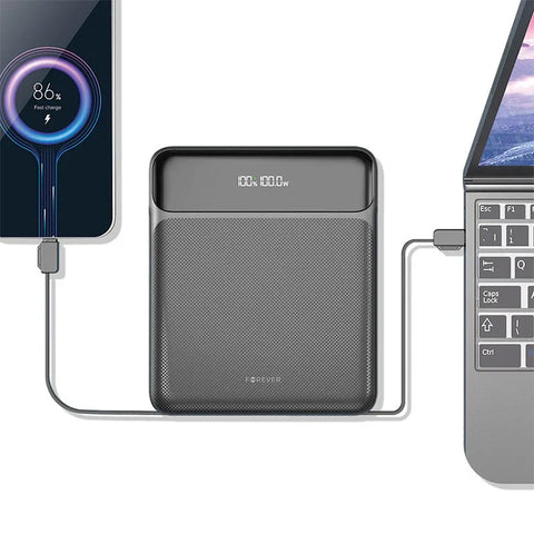 Forever Varavirtalähde Kannettavalle TB-200 - 20000mAh, 6xUSB Tyyppi A/C/Lightning, QC/PD 100W