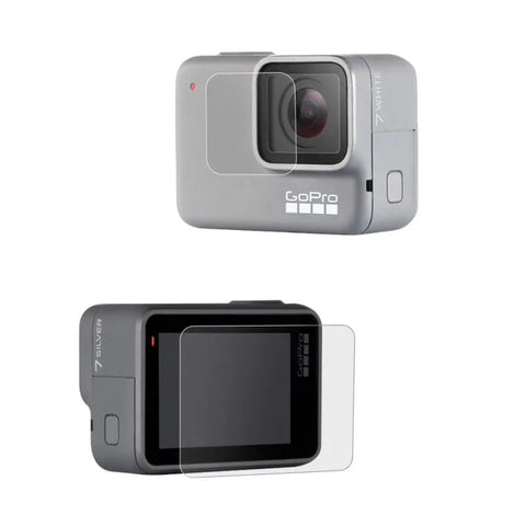 GoPro Hero7 -kameran linssinsuojus ja näytönsuoja, hopea/valkoinen