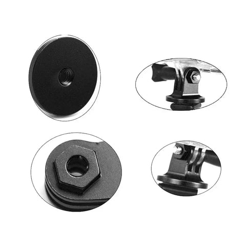 Kamerajalustasovitin 1/4" ruuvilla GoPro-kiinnikkeeseen, alumiini