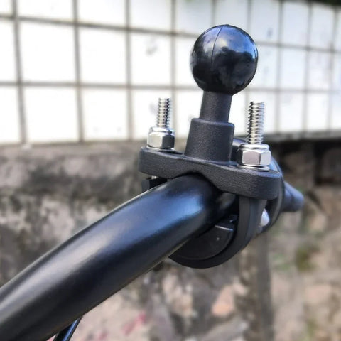 Fäste dubbelledad för rör, cykel, MC - 360 kulled - Kraftig - Aluminium - Kit - Action King