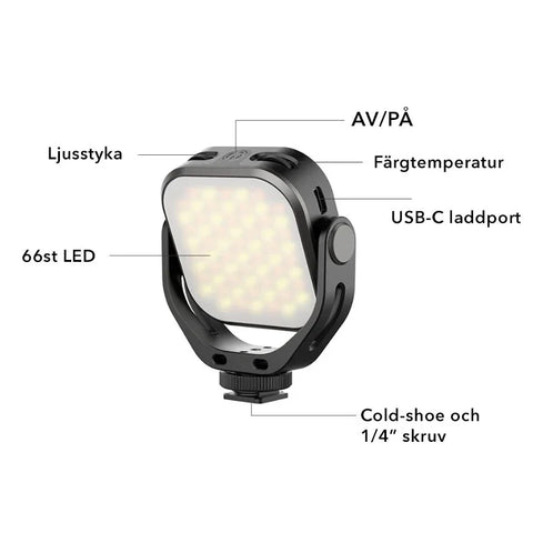 Ulanzi VIJIM VL66 Belysning LED för foto / video - 2000mAh internt batteri - 800lm