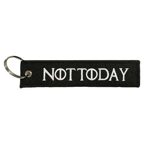 Nyckelband - WHAT DO WE SAY TO THE GOD OF DEATH? / NOT TODAY - Svart/Vit