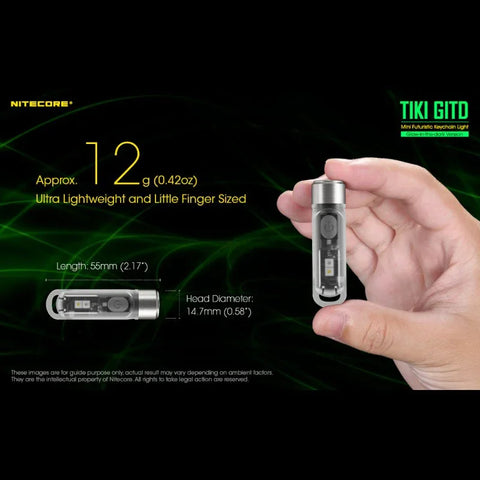 Nitecore TIKI GITD avaimenperävalo USB-C - 300lm