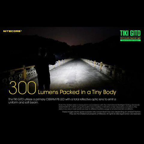 Nitecore TIKI GITD avaimenperävalo USB-C - 300lm