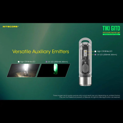 Nitecore TIKI GITD avaimenperävalo USB-C - 300lm