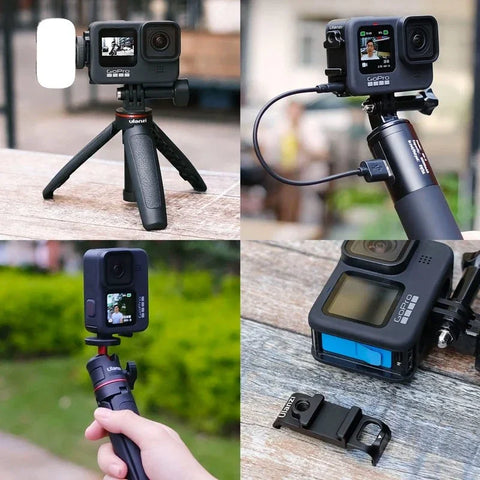 Ulanzi G9-6 akkukotelon kansi kylmäkenkällä, 1/4" kierteellä ja USB-läpiviennillä GoPro Hero12/11/10/9 mustalle