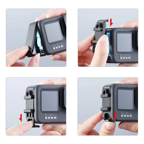 Ulanzi G9-6 akkukotelon kansi kylmäkenkällä, 1/4" kierteellä ja USB-läpiviennillä GoPro Hero12/11/10/9 mustalle