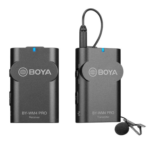 Boya BY-WM4 Pro-K1 kaksikanavainen langaton mikrofoni mobiililaitteille / kameroille / tietokoneelle - paketti