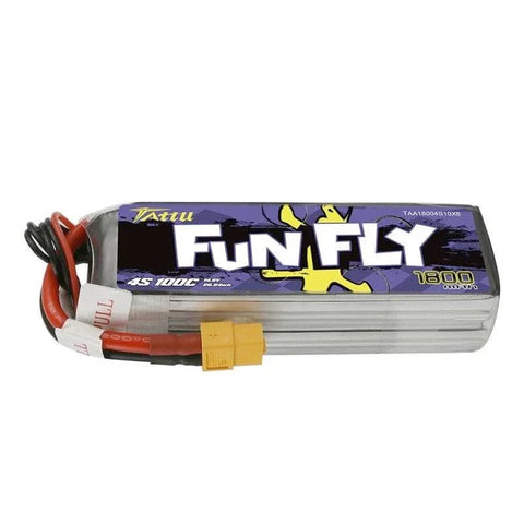 Tattu Funfly -sarjan 1800mAh 14.8V 100C 4S 1P LiPo-akkupaketti XT60:llä