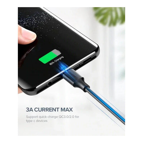 Ugreen USB-A - USB-C -kaapeli, QC3.0, 5V/3A, 3m - Musta