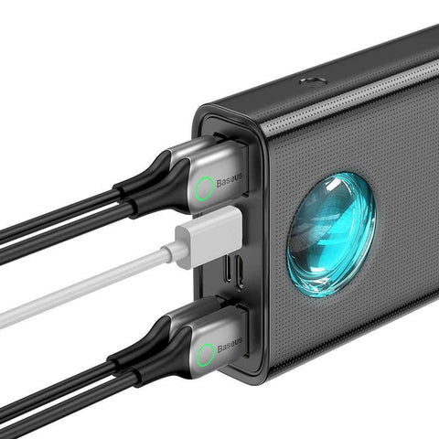 Baseus Amblight Varavirtalähde - Kannettava akku - 30000mAh, 5xUSB Tyyppi A/C, QC 3.0 / PD 65W