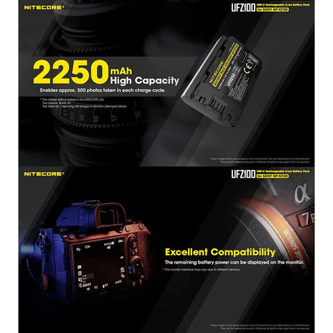 Nitecore UFZ100 – USB-C Laddbart Batteri till Sony NP-FZ100