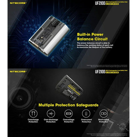 Nitecore UFZ100 – USB-C Laddbart Batteri till Sony NP-FZ100