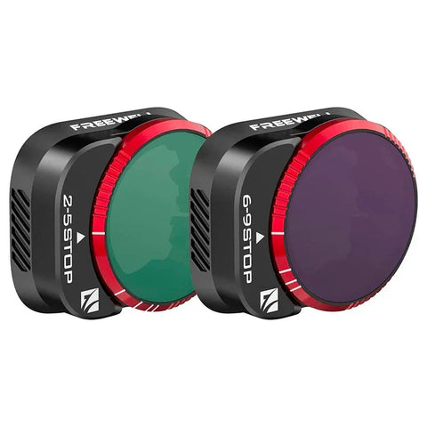 Freewell-suodatin VND kovapysäytin DJI Mini 3 Pro / Mini 3:lle, 2-pakkaus - ND4 - 32 + ND64 - 512, säädettävä ND - sarja