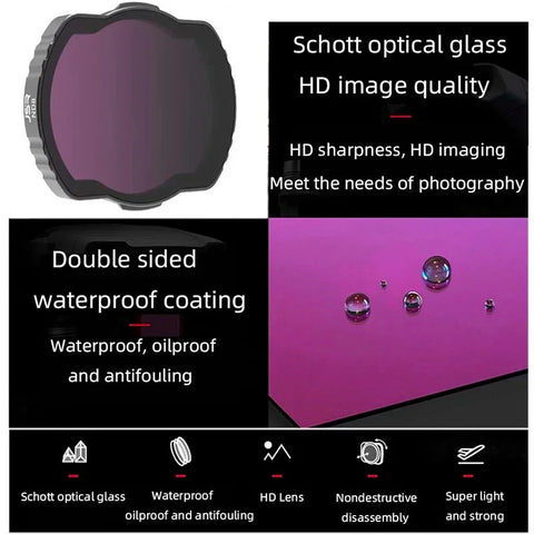 JSR-suodatin 4 kpl - ND8/PL + ND16/PL + ND32/PL + ND64/PL V2 DJI Avata -sarjalle