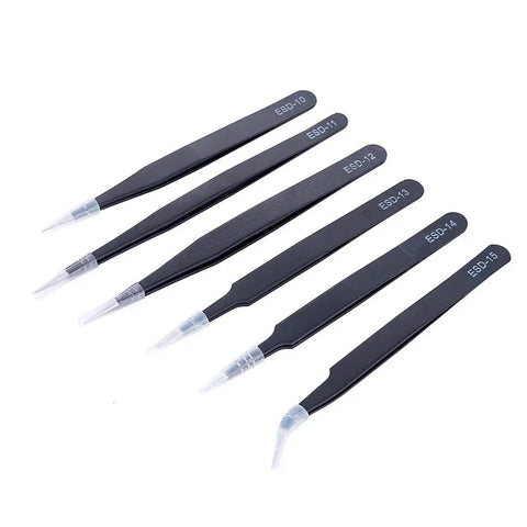 ESD-antistaattiset Precision-pinsetit, 6 kpl mikrokuitua - pakkaus
