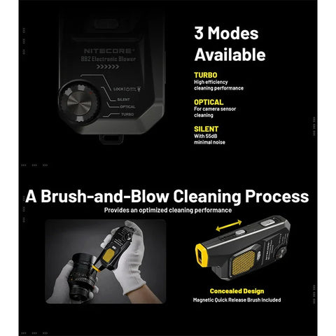 Nitecore BB2 - BlowerBaby GEN2 - Langaton pölynimuri, 7,2 Wh ladattava akku