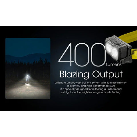 Nitecore NU25 V2 otsalamppu, kaksoiskeila - 400lm