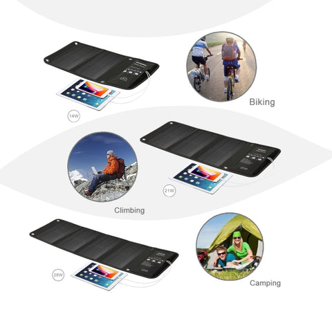 HAWEEL 28W Vikbar Solpanel med Snabbladdning