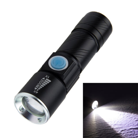 Cree Q5 LED Ficklampa med Zoom – 3 Ljuslägen och 180LM – Kompakt 18650-modell