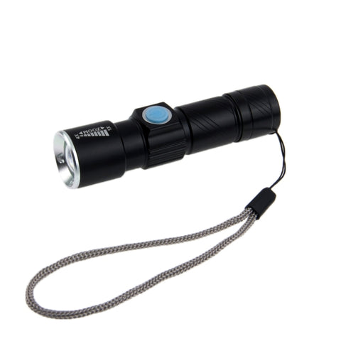 Cree Q5 LED Ficklampa med Zoom – 3 Ljuslägen och 180LM – Kompakt 18650-modell