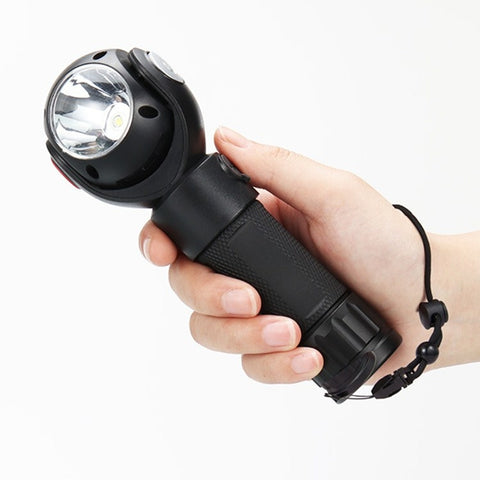 SKYWOLFEYE 360° Roterbar USB-Uppladdningsbar LED Ficklampa med Magnet och COB-arbetsljus