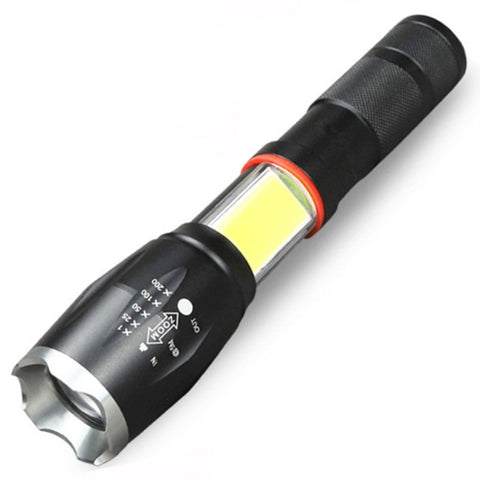 Teleskopisk stark LED-ficklampa med zoom, starkt ljus och magnet – uppladdningsbar