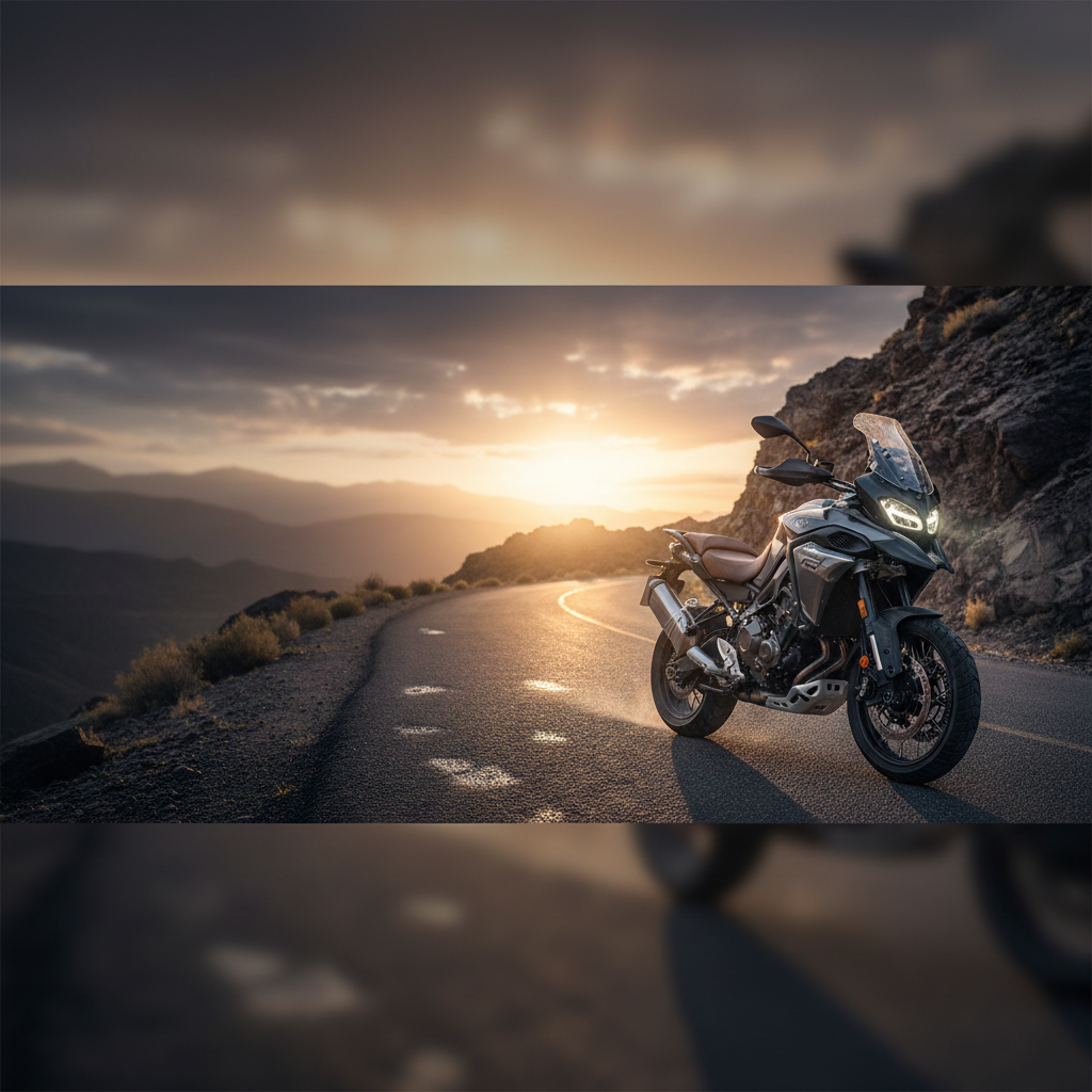 GoPro-fäste för motorcykel. Svart, robust fäste för motorcykelns spegel eller styre.