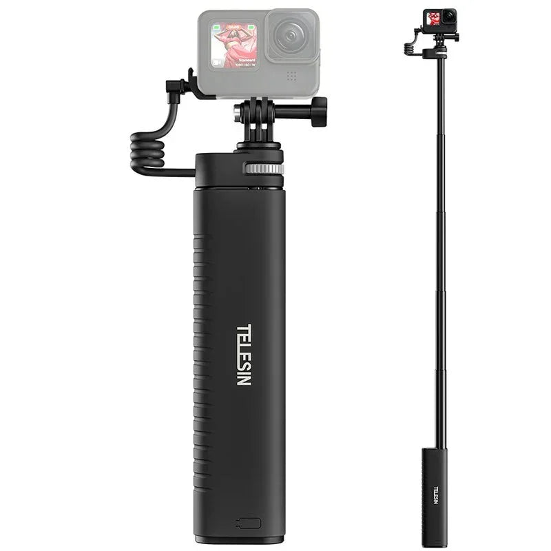 Telesin Selfiepinne med 10000mAh Power Bank, USB- C, QC / PD 18W, 216-900mm - Kit - Action King