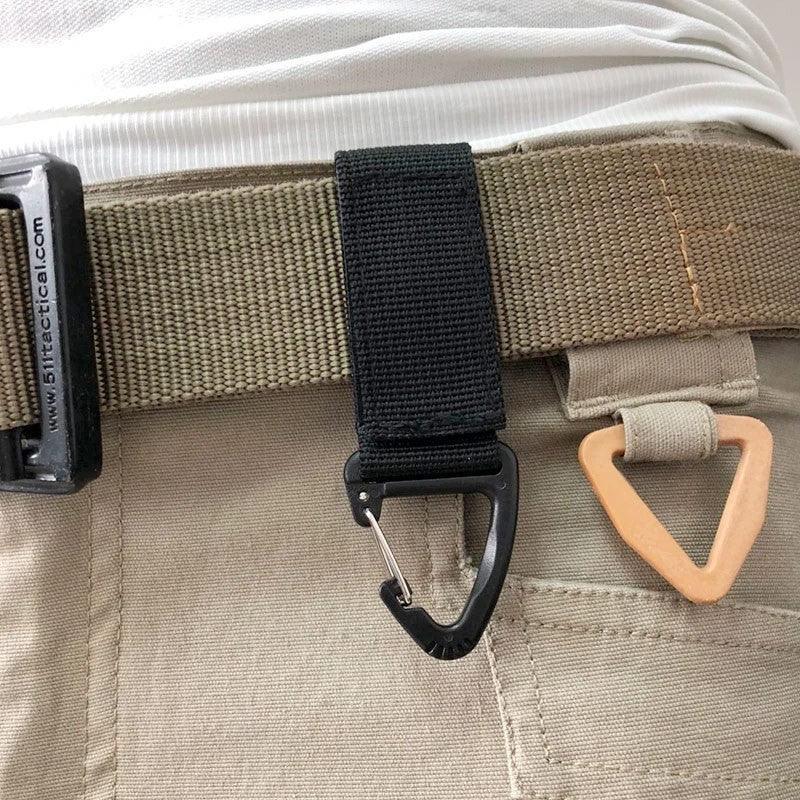 Nyckelband - Taktiskt Fäste i Nylon med Karbinhake, För Bälte / Molle - Svart - Action King